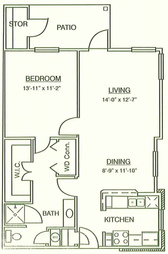 Floor plan 1X1 Market