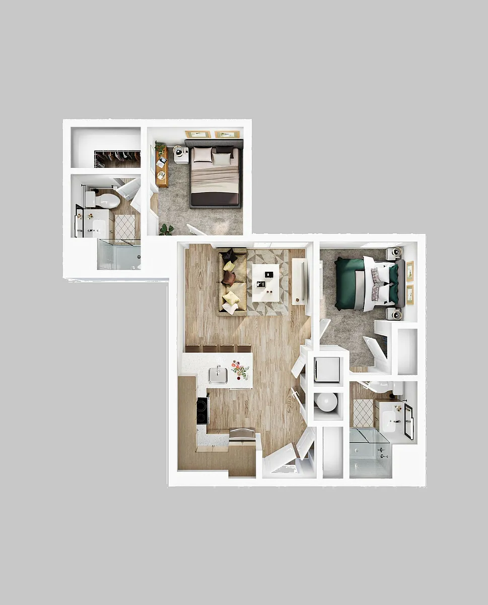Floor plan 2BR/2BA - B2