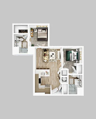Floor plan 2BR/2BA - B2