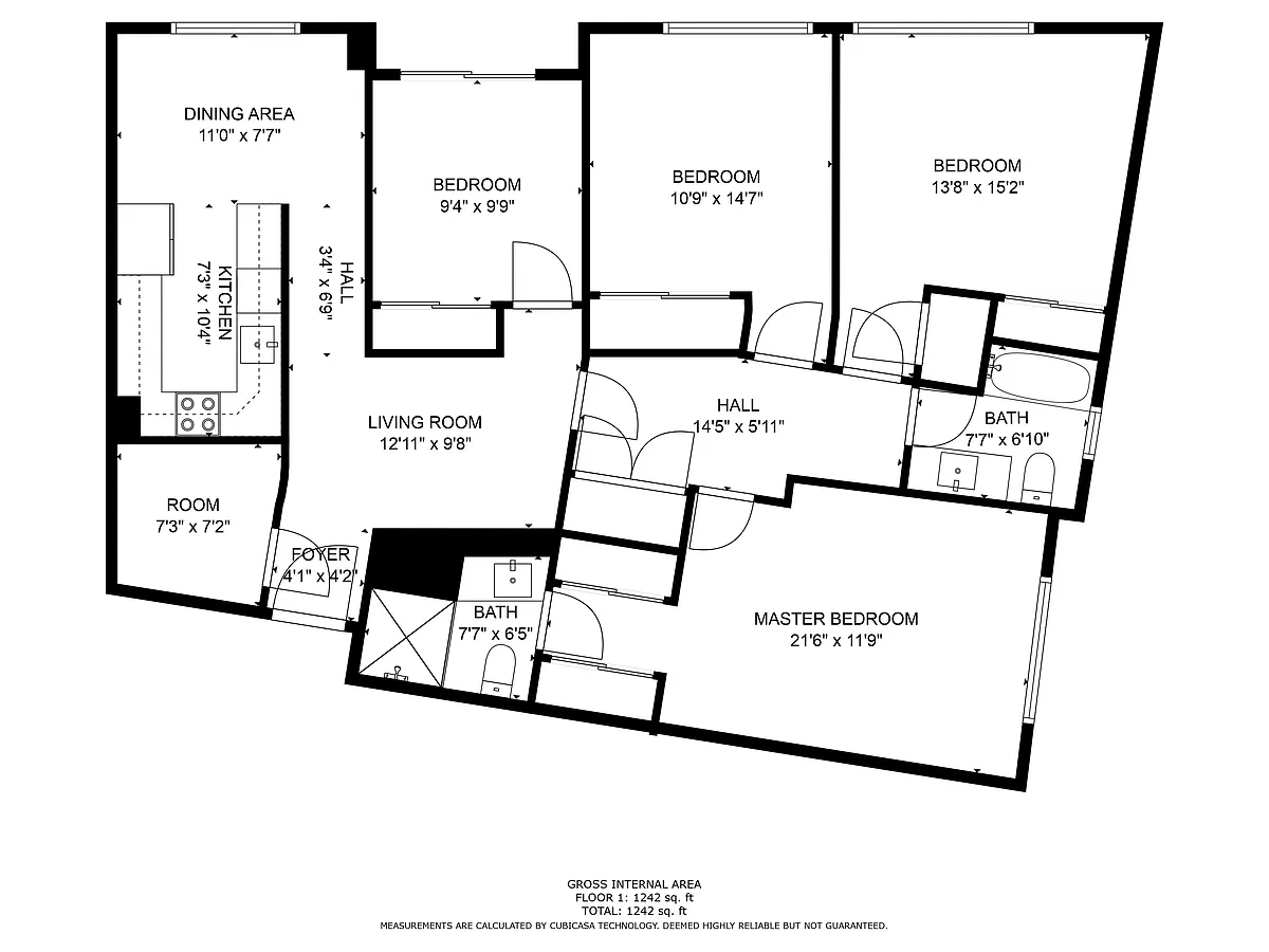 Floor plan 1700 Malcolm 306 Single Room 4