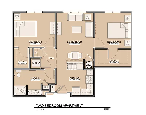 Floor plan Two Bedroom