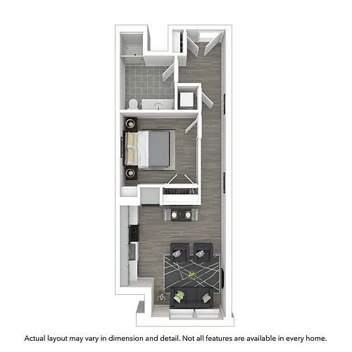Floor plan 1x1 545 SF