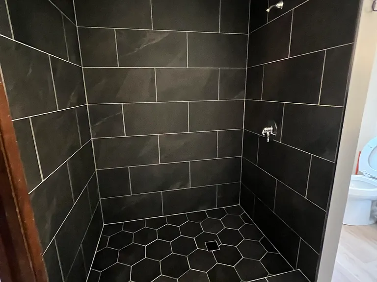 New tile shower upstairs