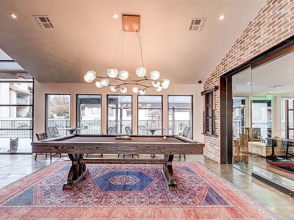Luxury apartments in Fort worth, Billiards table in large club room