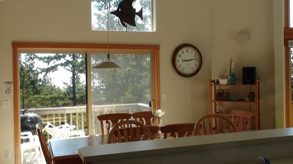 View from kitchen to slider