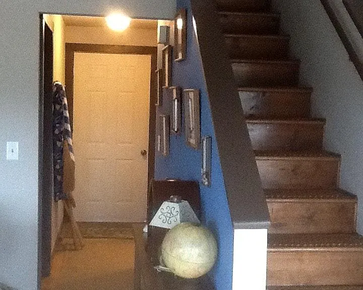 Pine flooring, downstairs and upstairs.