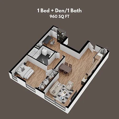 Floor plan 1 Bed + Den