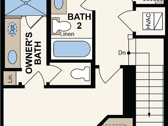 San Jacinto floor plan, second floor layout in Crystal Springs in Leander by Century Communities