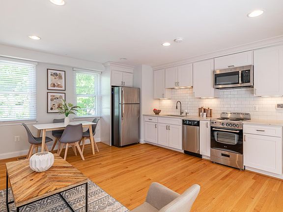 Open plan living area & recently renovated kitchen