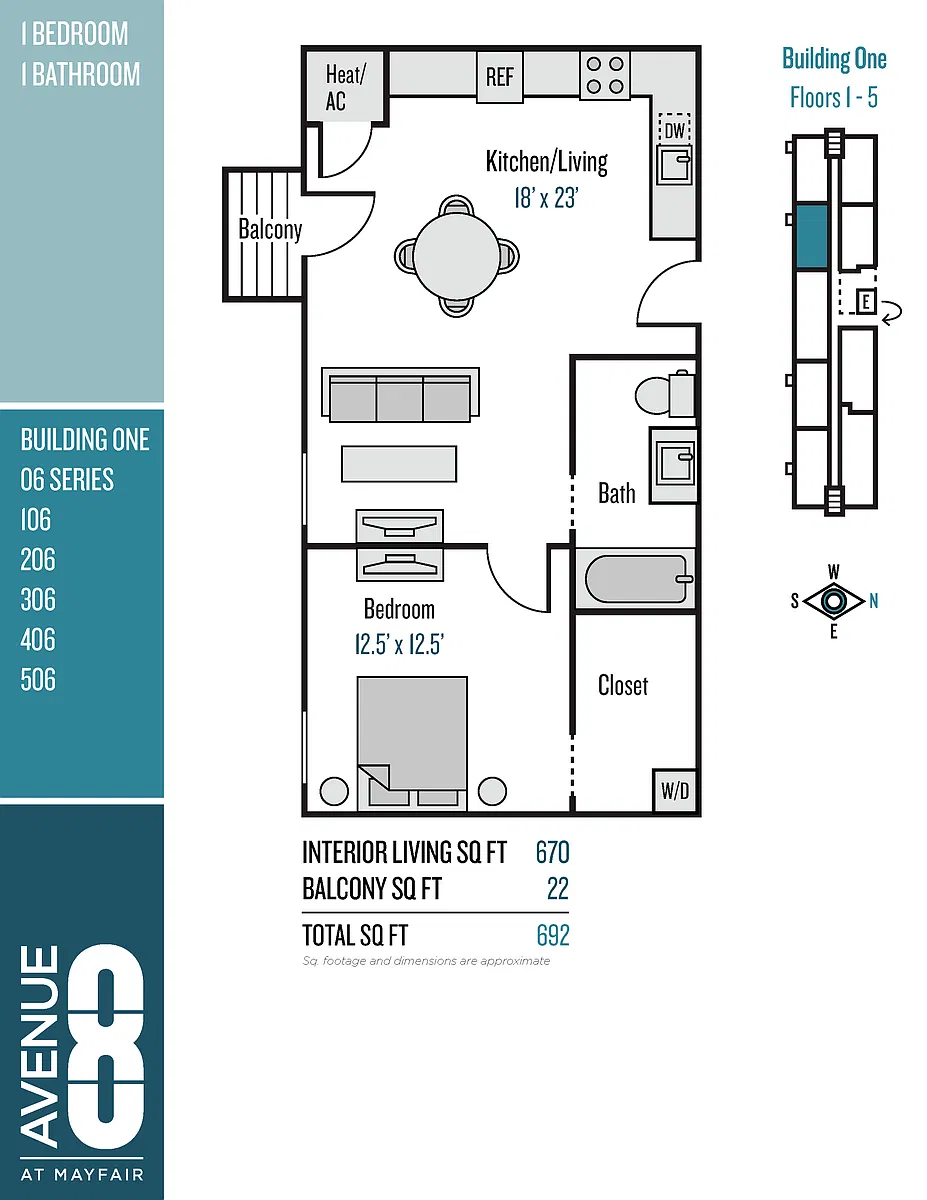 Floor plan 06 Series 1 Bedroom / 1 Bath