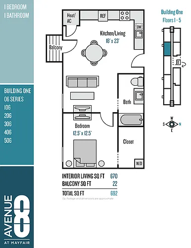 Floor plan 06 Series 1 Bedroom / 1 Bath