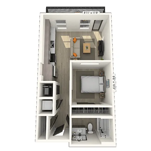 Floor plan S4 0x1 568 SF-FP