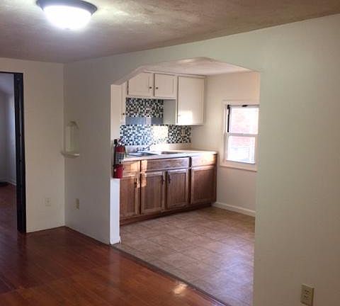 Looking into the kitchen from the living room.