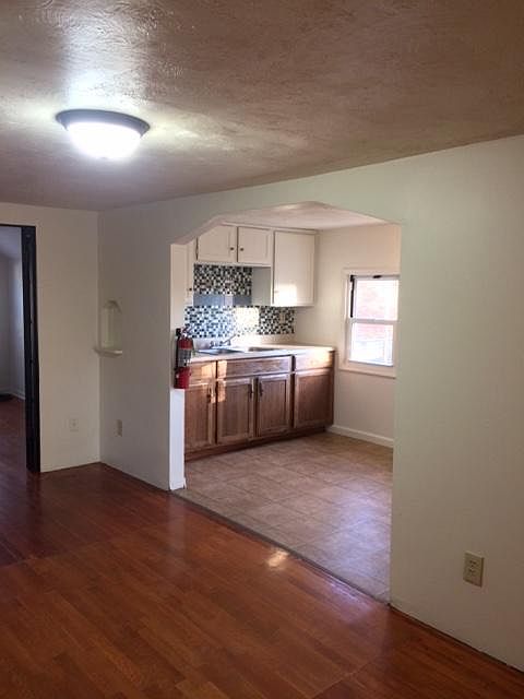 Looking into the kitchen from the living room.