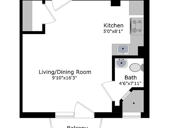 5th image of 160 Huron St #1B-1Ba-385Sqft
