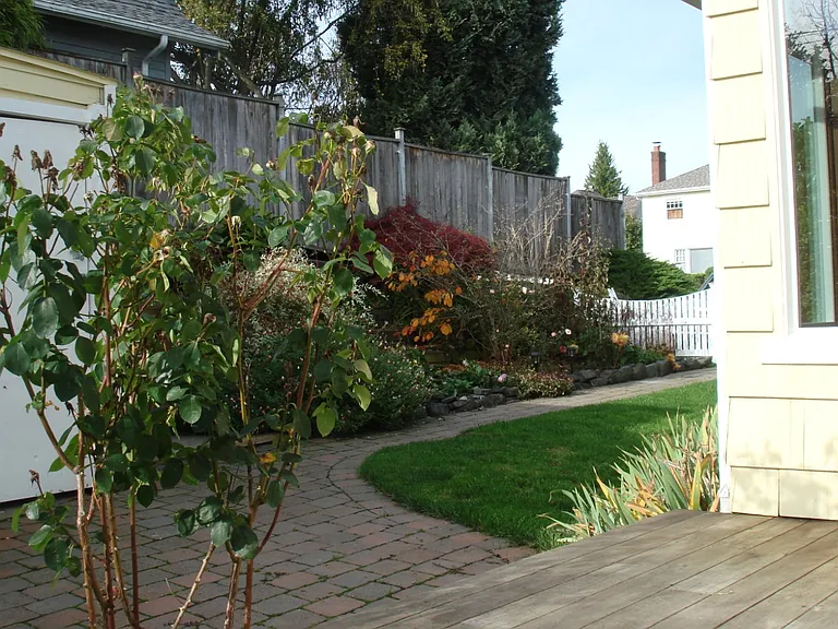 View From Deck toward 28th Street
Off Street Parking just beyond White Fence, Storage Shed to the Left