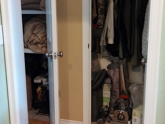 Hanging and linen closet in 