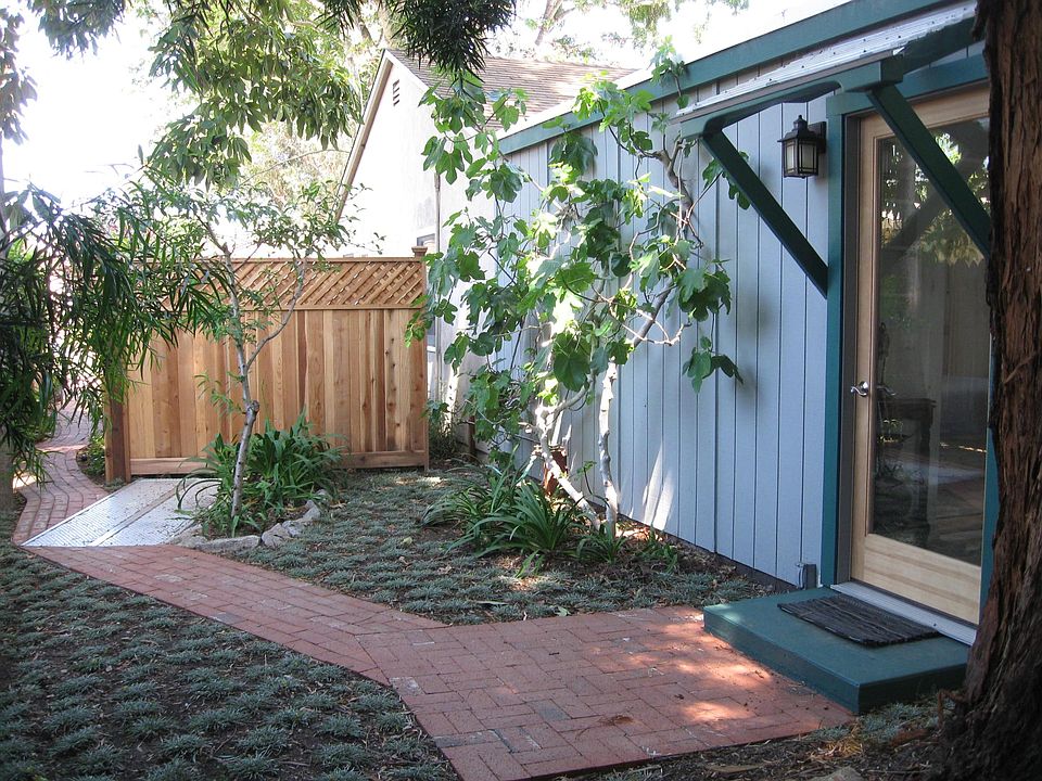 Private gated entrance and outdoor area.