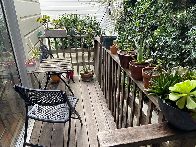 Sunny and private deck