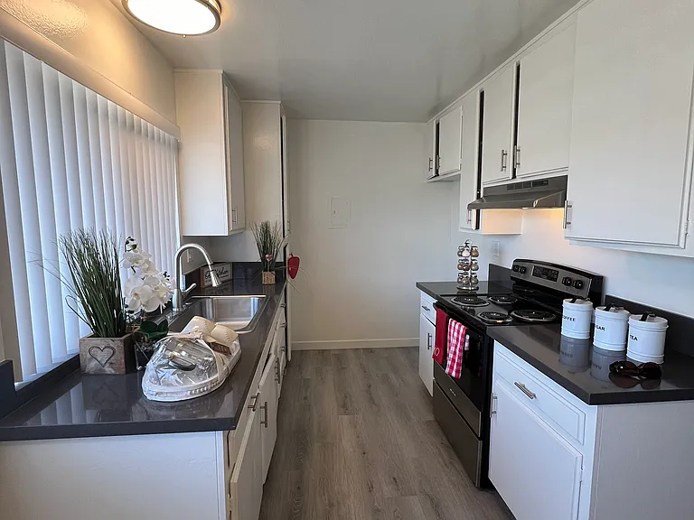 Kitchen with granite countertops