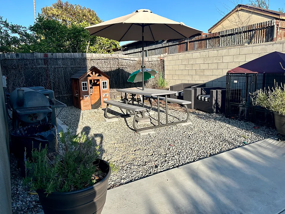 Shared backyard patio