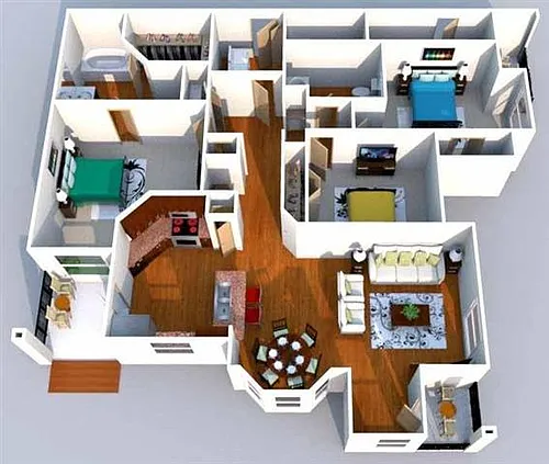Floor plan Villa Deste w/ 1-Car Garage