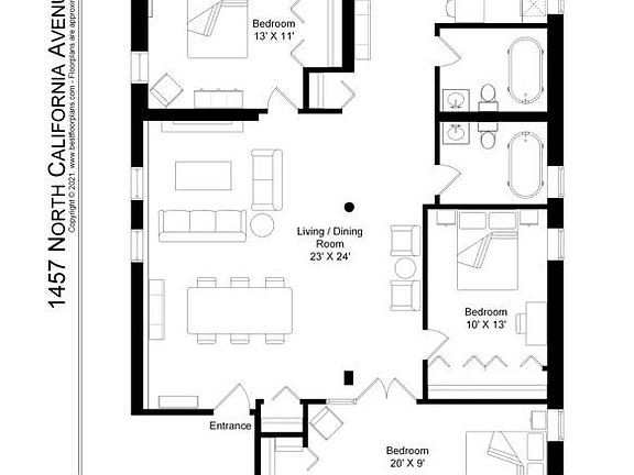 5th image of 1457 N California Ave