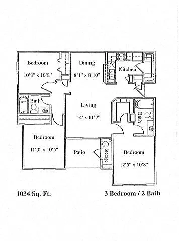 Floor plan 3BD 2BA