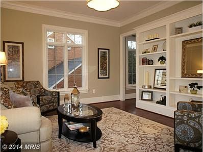 Living Room with built-in bookcases
