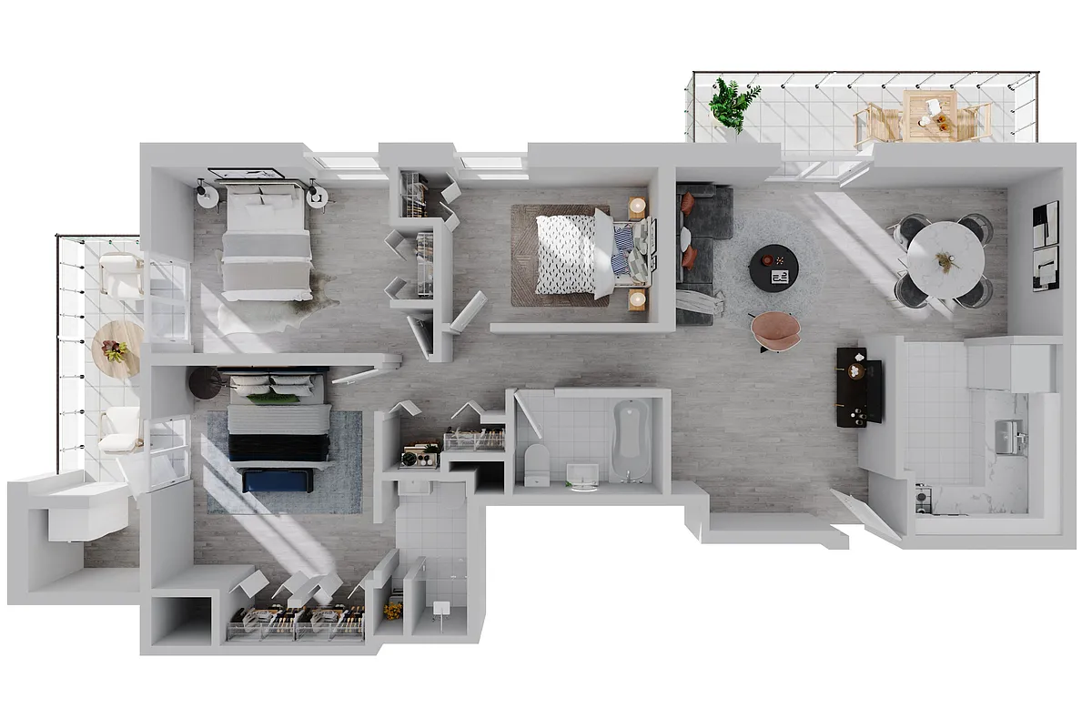 Floor plan 3 Bed 2 Bath - Plaza