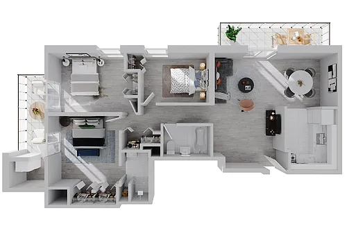 Floor plan 3 Bed 2 Bath - Plaza