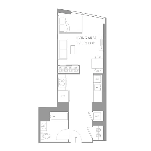Floor plan ELLIPSE - Studio One Bathroom
