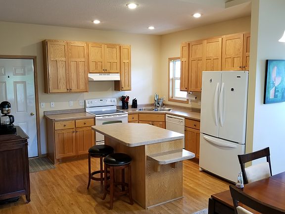 Mission style cabinets.