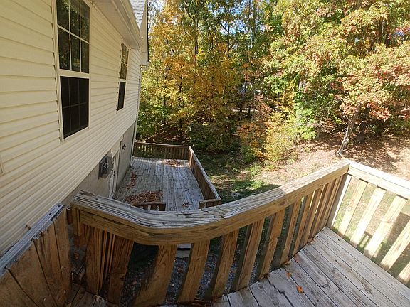 Panoramic shot of the lower patio & the woods