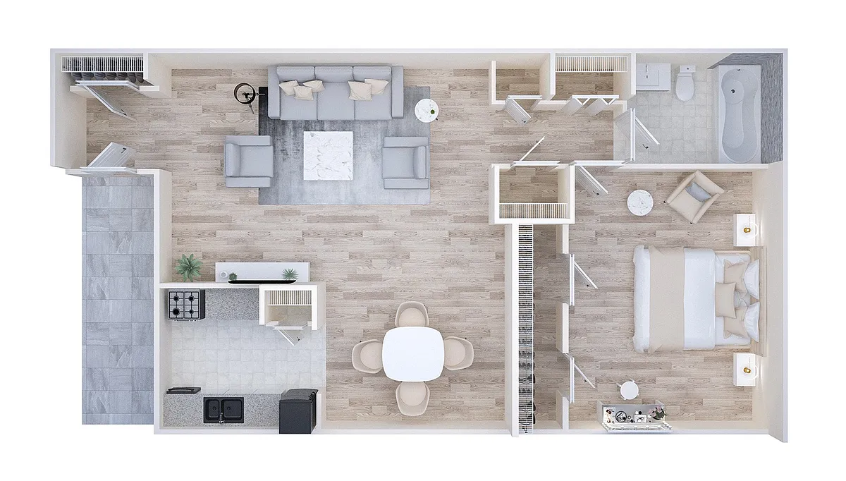 Floor plan 1X1-C