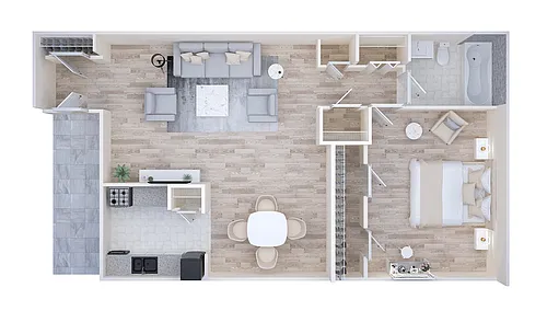 Floor plan 1X1-C