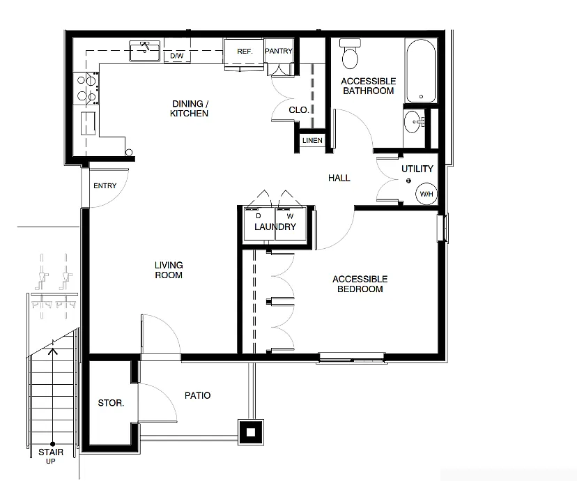 Floor plan 1-BEDROOM (1B) Type A