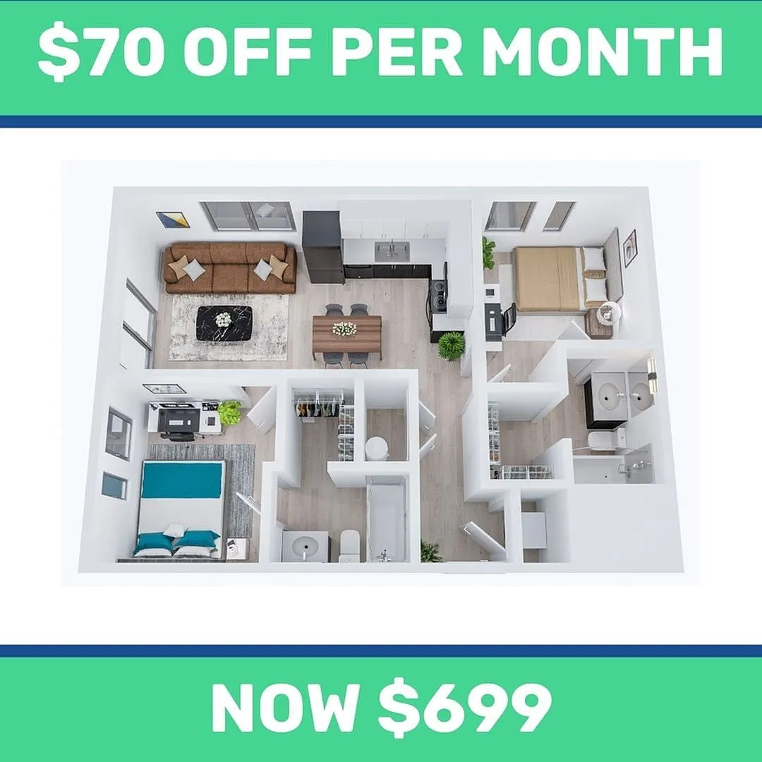 Floor plan 2BR/2BA - Moore