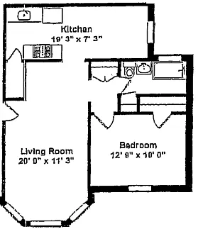Floor plan 1 Bedroom