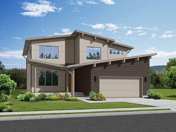 Modern Exterior Photo representing home to be built and may demonstrate optional features