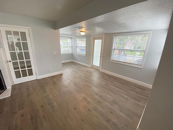 Remodeled with fresh paint and french doors.