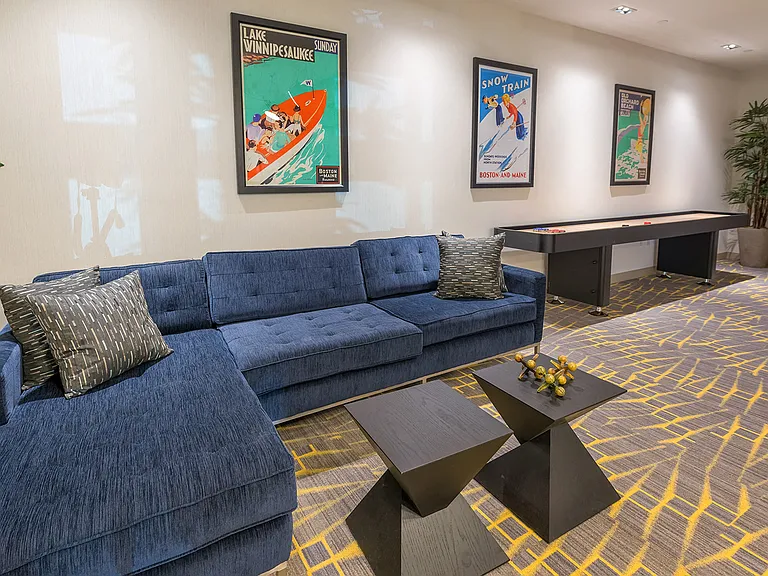 Lounge around in the game and media room