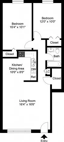 Two bedroom floor plan Two bedroom floor plan