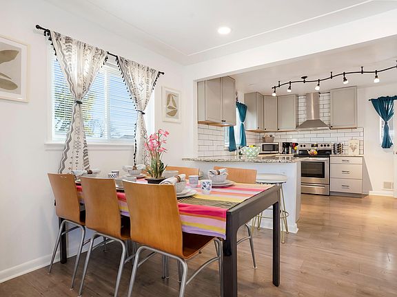 Upstairs dining and kitchen
