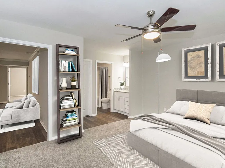 Renovated master bedroom in a Garden Home