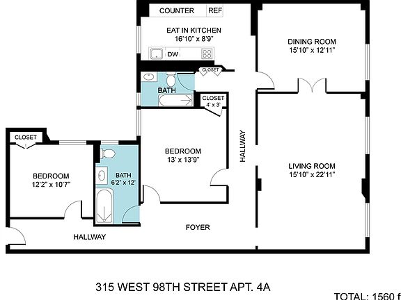 2nd image of 315 W 98th St #4A