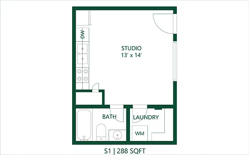 Floor plan 0 bedroom 1 bath