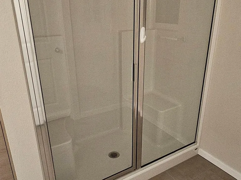 Standing shower in master bathroom