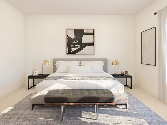 Primary suite with plush carpeting