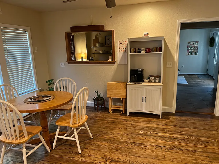 Dining room looking East.